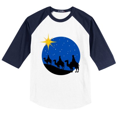 Christmas Nativity Jesus Birth The Three Wise Gift Baseball Sleeve Shirt