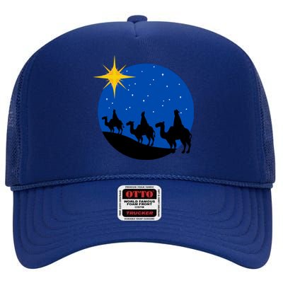 Christmas Nativity Jesus Birth The Three Wise Gift High Crown Mesh Back Trucker Hat