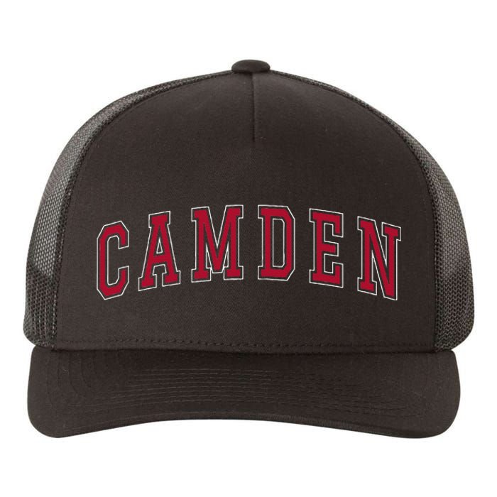 Camden New Jersey Souvenir Sport College Style Text Yupoong Adult 5-Panel Trucker Hat