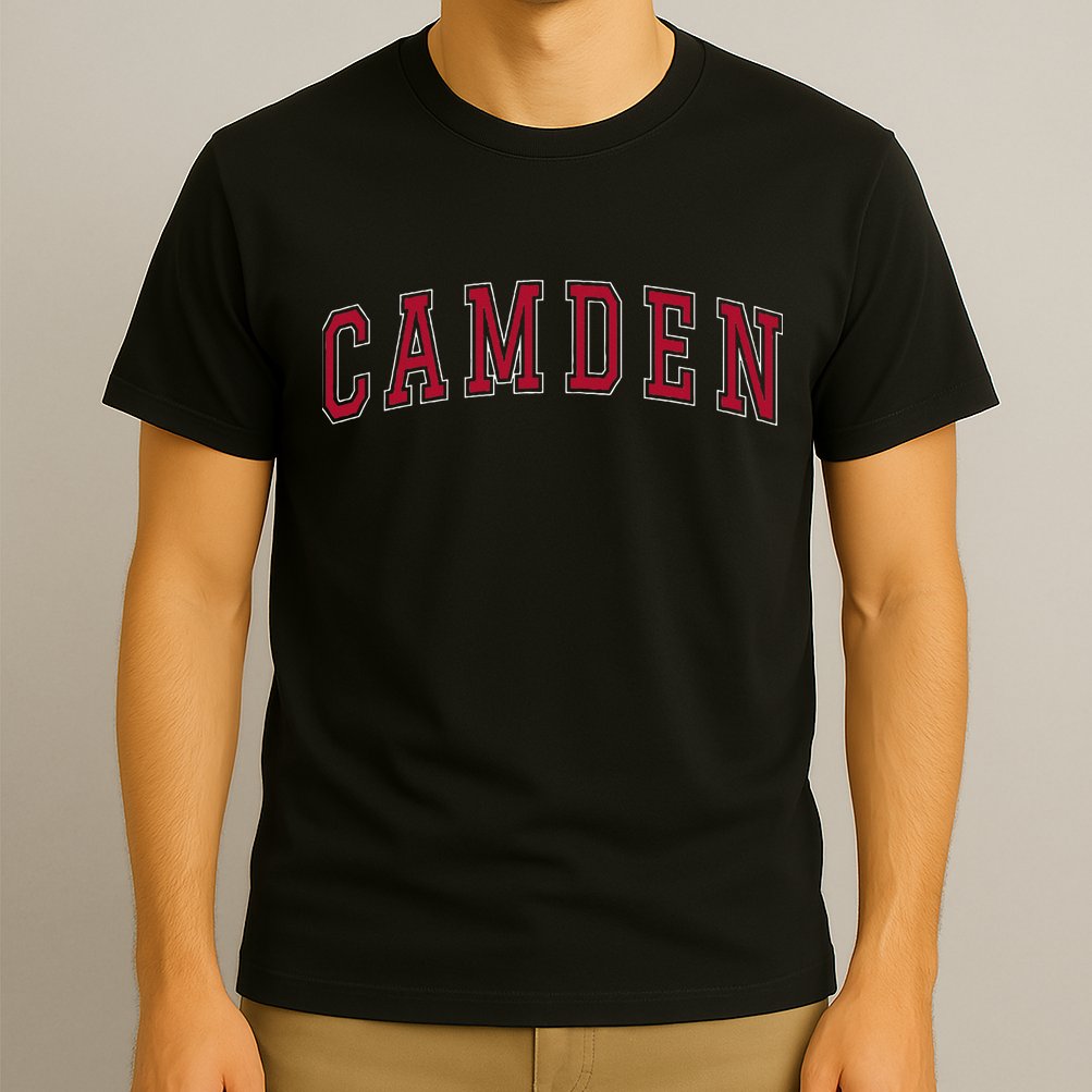 Camden New Jersey Souvenir Sport College Style Text T-Shirt
