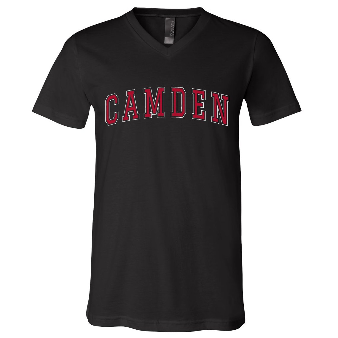 Camden New Jersey Souvenir Sport College Style Text V-Neck T-Shirt