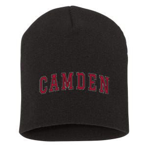 Camden New Jersey Souvenir Sport College Style Text Short Acrylic Beanie