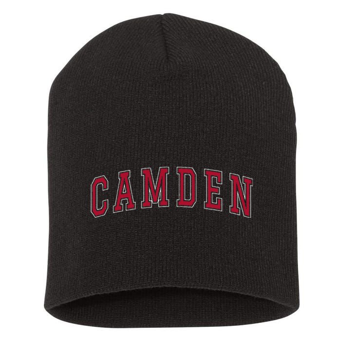 Camden New Jersey Souvenir Sport College Style Text Short Acrylic Beanie