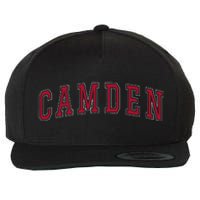 Camden New Jersey Souvenir Sport College Style Text Wool Snapback Cap