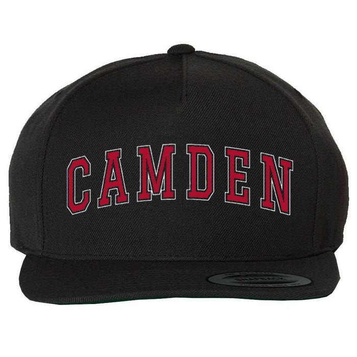 Camden New Jersey Souvenir Sport College Style Text Wool Snapback Cap