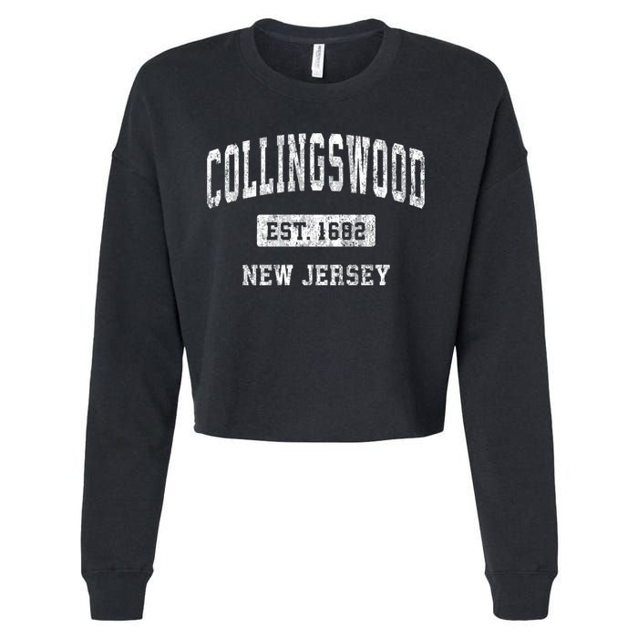 Collingswood New Jersey Nj Vintage Sports Cropped Pullover Crew