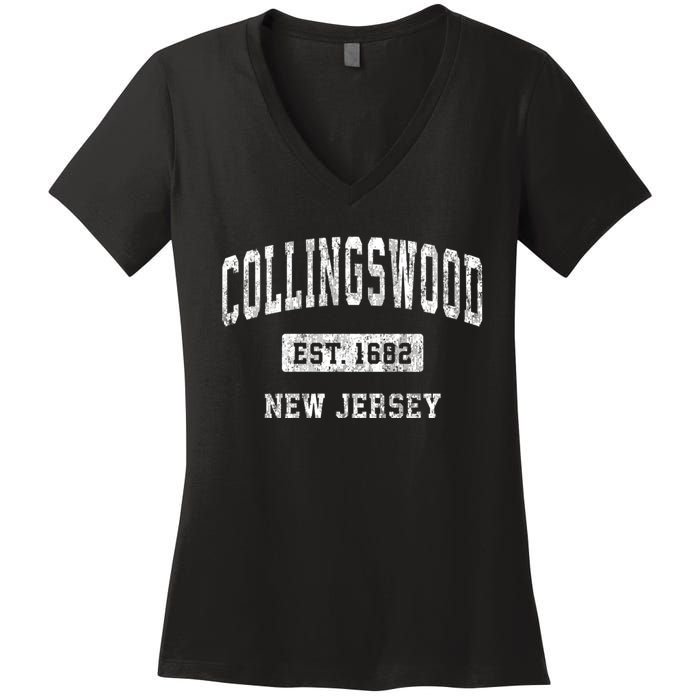 Collingswood New Jersey Nj Vintage Sports Women's V-Neck T-Shirt