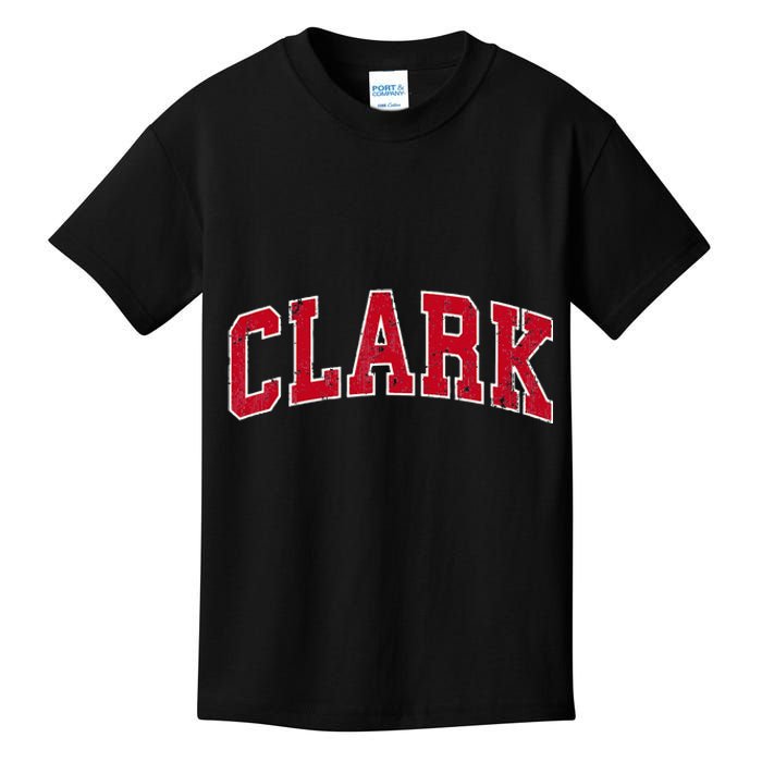 Clark New Jersey NJ Vintage Sports Design Red Design Kids T-Shirt