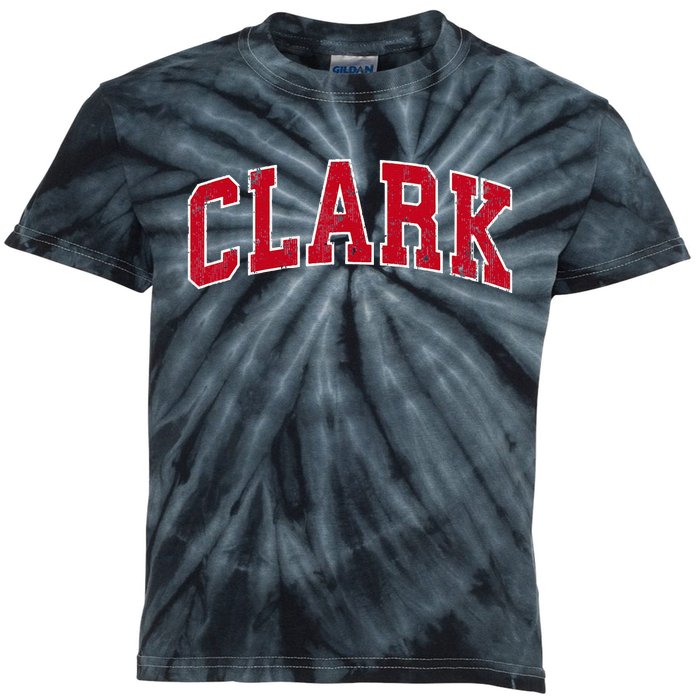 Clark New Jersey NJ Vintage Sports Design Red Design Kids Tie-Dye T-Shirt