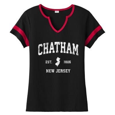 Chatham New Jersey Nj Vintage Athletic Sports Ladies Halftime Notch Neck Tee