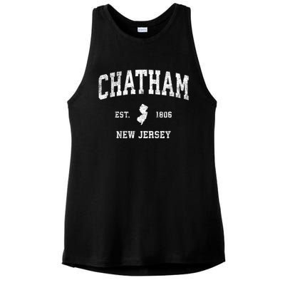 Chatham New Jersey Nj Vintage Athletic Sports Ladies PosiCharge Tri-Blend Wicking Tank