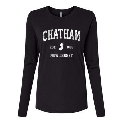 Chatham New Jersey Nj Vintage Athletic Sports Womens Cotton Relaxed Long Sleeve T-Shirt