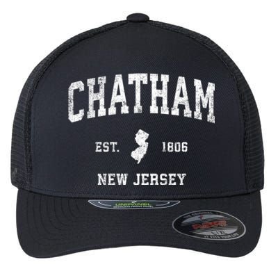 Chatham New Jersey Nj Vintage Athletic Sports Flexfit Unipanel Trucker Cap