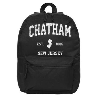 Chatham New Jersey Nj Vintage Athletic Sports 16 in Basic Backpack