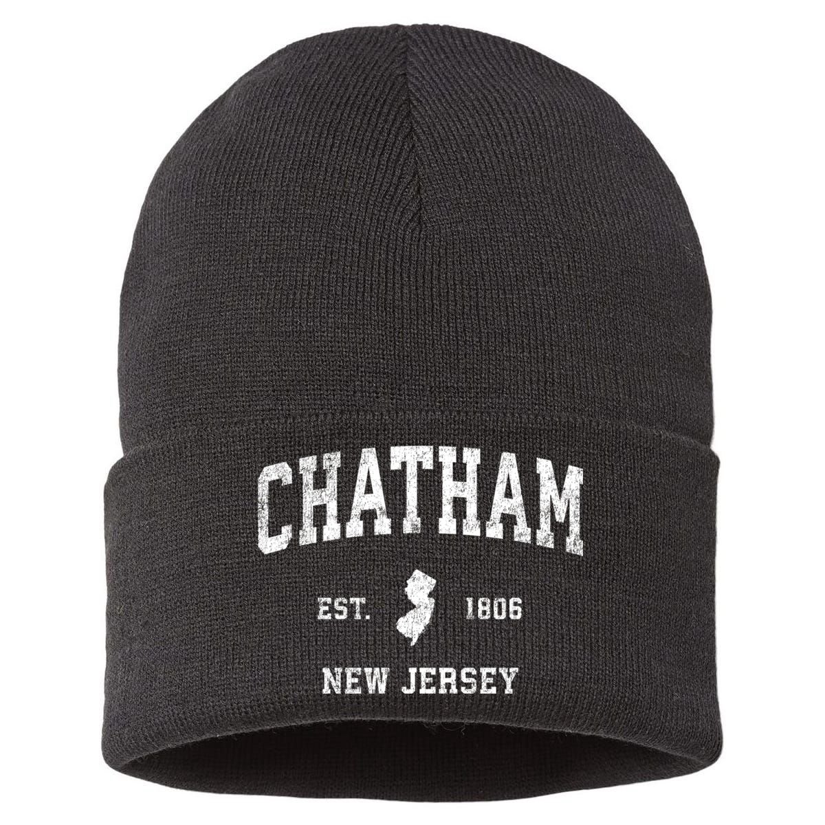 Chatham New Jersey Nj Vintage Athletic Sports Sustainable Knit Beanie