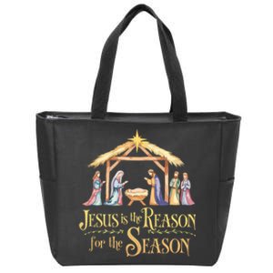 Christmas Nativity Jesus Is The Reason For The Season Manger Zip Tote Bag