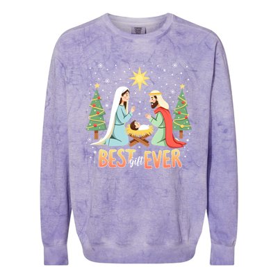 Christmas Nativity Jesus Is The Reason Colorblast Crewneck Sweatshirt