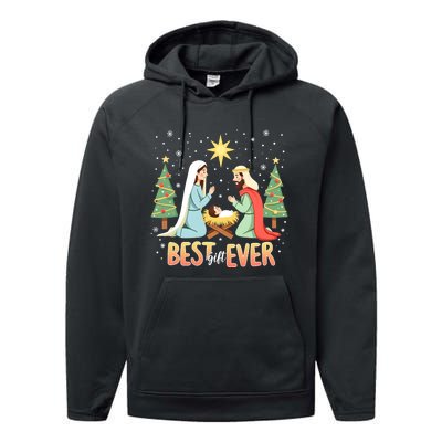 Christmas Nativity Jesus Is The Reason Performance Fleece Hoodie