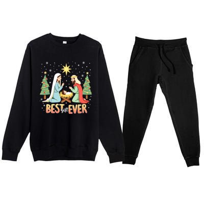 Christmas Nativity Jesus Is The Reason Premium Crewneck Sweatsuit Set