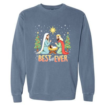 Christmas Nativity Jesus Is The Reason Garment-Dyed Sweatshirt