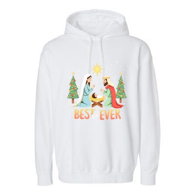 Christmas Nativity Jesus Is The Reason Garment-Dyed Fleece Hoodie