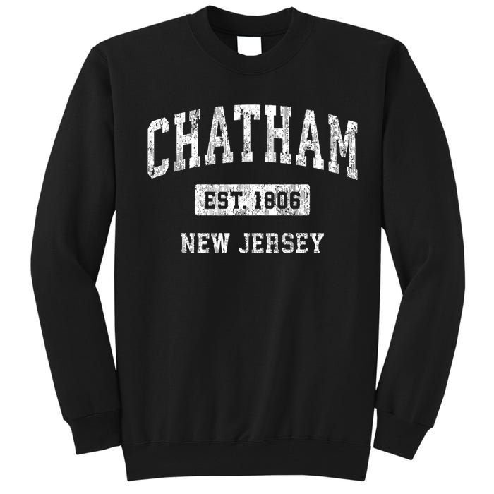 Chatham New Jersey Nj Vintage Sports Established Tall Sweatshirt