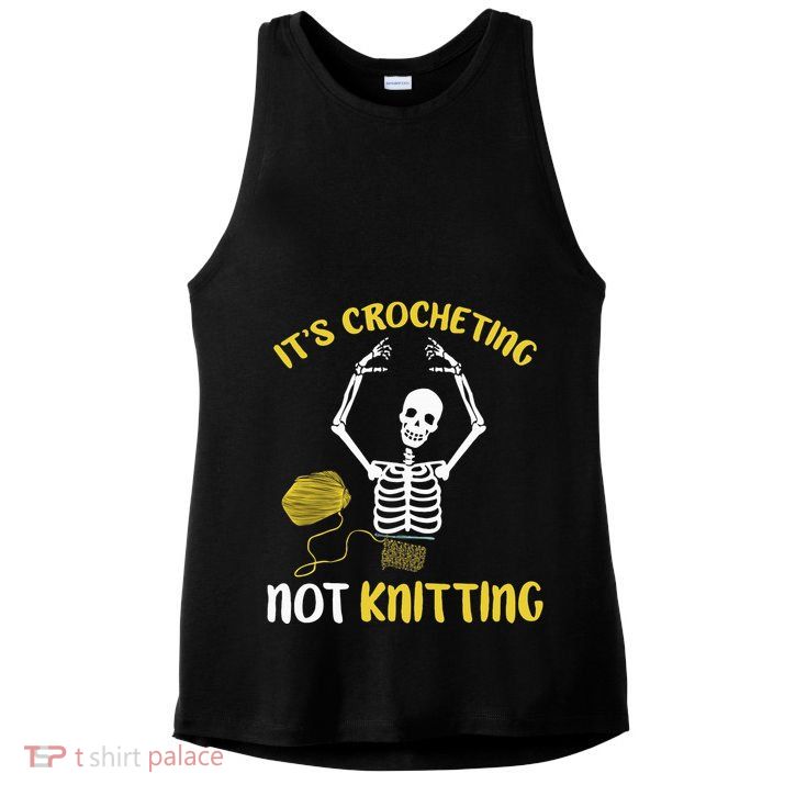 Crocheting Not Knitting Crocheter Crochet Ladies PosiCharge Tri-Blend Wicking Tank