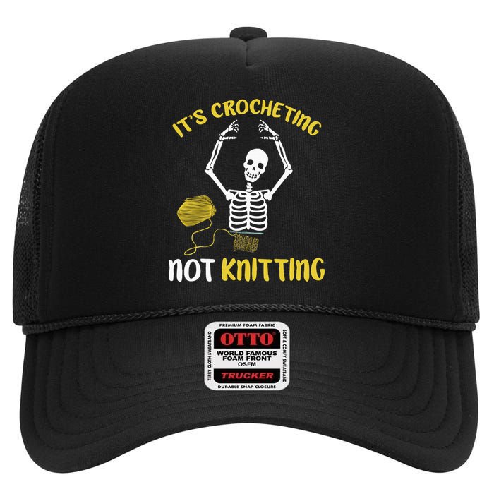 Crocheting Not Knitting Crocheter Crochet High Crown Mesh Back Trucker Hat