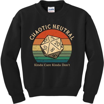 Chaotic Neutral Kinda Care Kinda Dont Vintage Kids Sweatshirt