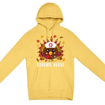 Cardiac Nurse Leopard Turkey Leopard Nursing Thanksgiving Gift Premium Pullover Hoodie