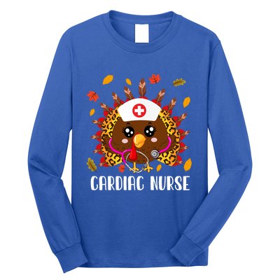 Cardiac Nurse Leopard Turkey Leopard Nursing Thanksgiving Gift Long Sleeve Shirt