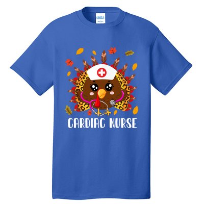 Cardiac Nurse Leopard Turkey Leopard Nursing Thanksgiving Gift Tall T-Shirt