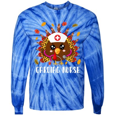 Cardiac Nurse Leopard Turkey Leopard Nursing Thanksgiving Gift Tie-Dye Long Sleeve Shirt