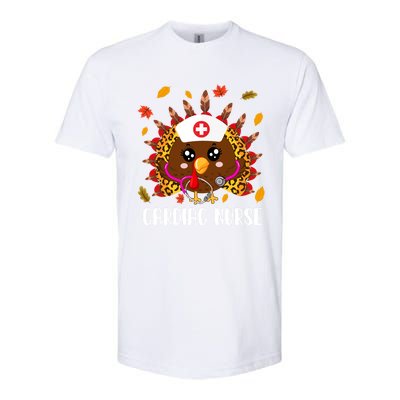 Cardiac Nurse Leopard Turkey Leopard Nursing Thanksgiving Gift Softstyle CVC T-Shirt