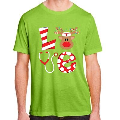 Christmas Nurse Love Nicu Rn Er Santa Reindeer Nurse Hat Elf Adult ChromaSoft Performance T-Shirt