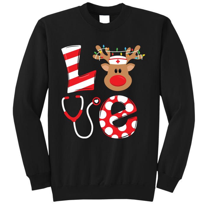 Christmas Nurse Love Nicu Rn Er Santa Reindeer Nurse Hat Elf Sweatshirt