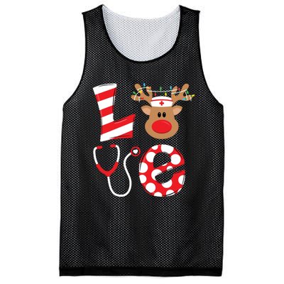 Christmas Nurse Love Nicu Rn Er Santa Reindeer Nurse Hat Elf Mesh Reversible Basketball Jersey Tank