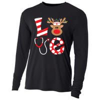 Christmas Nurse Love Nicu Rn Er Santa Reindeer Nurse Hat Elf Cooling Performance Long Sleeve Crew