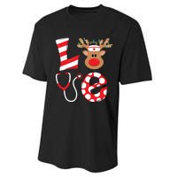 Christmas Nurse Love Nicu Rn Er Santa Reindeer Nurse Hat Elf Performance Sprint T-Shirt