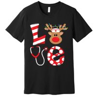 Christmas Nurse Love Nicu Rn Er Santa Reindeer Nurse Hat Elf Premium T-Shirt