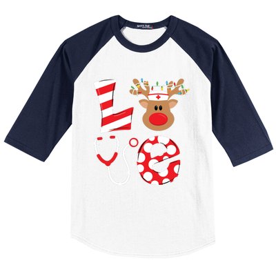 Christmas Nurse Love Nicu Rn Er Santa Reindeer Nurse Hat Elf Baseball Sleeve Shirt