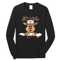 Christmas Nurse Love Nicu Rn Er Santa Reindeer Nurse Hat Elf Long Sleeve Shirt