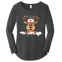 Christmas Nurse Love Nicu Rn Er Santa Reindeer Nurse Hat Elf Women's Perfect Tri Tunic Long Sleeve Shirt