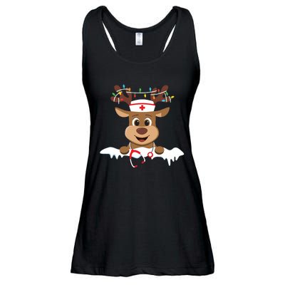 Christmas Nurse Love Nicu Rn Er Santa Reindeer Nurse Hat Elf Ladies Essential Flowy Tank