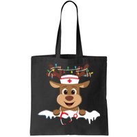 Christmas Nurse Love Nicu Rn Er Santa Reindeer Nurse Hat Elf Tote Bag