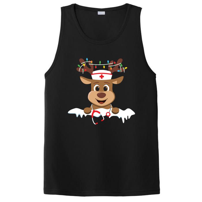 Christmas Nurse Love Nicu Rn Er Santa Reindeer Nurse Hat Elf PosiCharge Competitor Tank