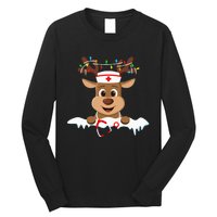 Christmas Nurse Love NICU RN ER Santa Reindeer Nurse Hat Elf Long Sleeve Shirt