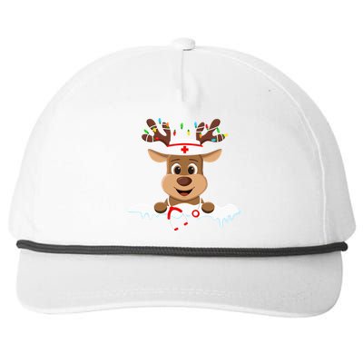 Christmas Nurse Love NICU RN ER Santa Reindeer Nurse Hat Elf Snapback Five-Panel Rope Hat