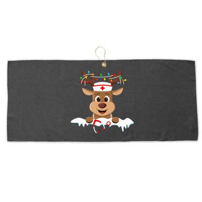 Christmas Nurse Love NICU RN ER Santa Reindeer Nurse Hat Elf Large Microfiber Waffle Golf Towel