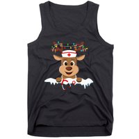 Christmas Nurse Love NICU RN ER Santa Reindeer Nurse Hat Elf Tank Top